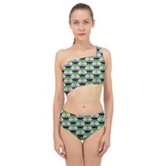 Hackers Town Void Mantis Hexagon Aromantic Pride Flag Spliced Up Two Piece Swimsuit by WetdryvacsLair