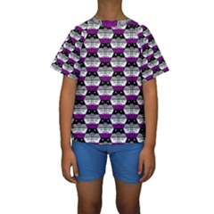 Hackers Town Void Mantis Hexagon Asexual Ace Pride Flag Kids  Short Sleeve Swimwear by WetdryvacsLair