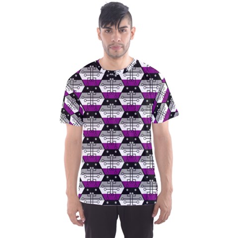 Hackers Town Void Mantis Hexagon Asexual Ace Pride Flag Men s Sport Mesh Tee by WetdryvacsLair