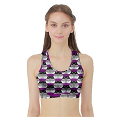 Hackers Town Void Mantis Hexagon Asexual Ace Pride Flag Sports Bra With Border by WetdryvacsLair