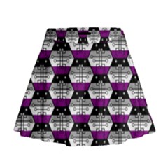 Hackers Town Void Mantis Hexagon Asexual Ace Pride Flag Mini Flare Skirt