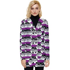 Hackers Town Void Mantis Hexagon Asexual Ace Pride Flag Button Up Hooded Coat 