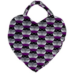 Hackers Town Void Mantis Hexagon Asexual Ace Pride Flag Giant Heart Shaped Tote