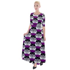 Hackers Town Void Mantis Hexagon Asexual Ace Pride Flag Half Sleeves Maxi Dress