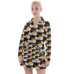 Hackers Town Void Mantis Hexagon Bear Pride Flag Women s Long Sleeve Casual Dress