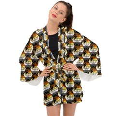 Hackers Town Void Mantis Hexagon Bear Pride Flag Long Sleeve Kimono