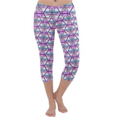 Hackers Town Void Mantis Hexagon Bigender Pride Flag Capri Yoga Leggings