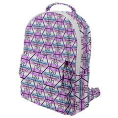 Hackers Town Void Mantis Hexagon Bigender Pride Flag Flap Pocket Backpack (small)