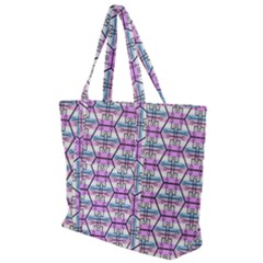 Hackers Town Void Mantis Hexagon Bigender Pride Flag Zip Up Canvas Bag