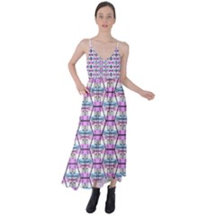 Hackers Town Void Mantis Hexagon Bigender Pride Flag Tie Back Maxi Dress