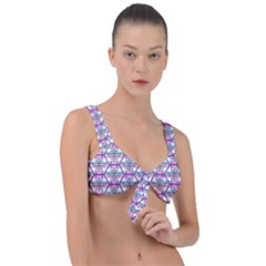 Hackers Town Void Mantis Hexagon Bigender Pride Flag Front Tie Bikini Top