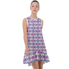 Hackers Town Void Mantis Hexagon Bigender Pride Flag Frill Swing Dress