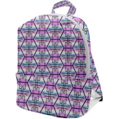 Hackers Town Void Mantis Hexagon Bigender Pride Flag Zip Up Backpack by WetdryvacsLair