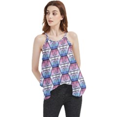 Hackers Town Void Mantis Hexagon Bigender Seven 7 Stripe Pride Flag Flowy Camisole Tank Top by WetdryvacsLair