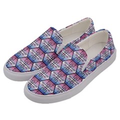 Hackers Town Void Mantis Hexagon Bigender Seven 7 Stripe Pride Flag Men s Canvas Slip Ons by WetdryvacsLair