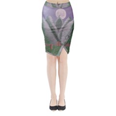 Purple Haze  Midi Wrap Pencil Skirt by Hayleyboop