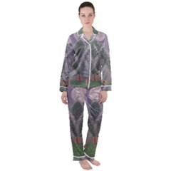 Purple haze  Satin Long Sleeve Pajamas Set