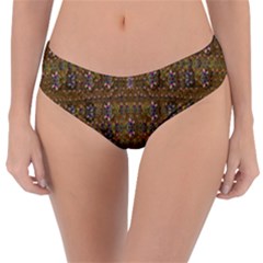 Sunflowers Seed In Harmony With Tropical Flowers Reversible Classic Bikini Bottoms by pepitasart