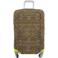 Sunflowers Seed In Harmony With Tropical Flowers Luggage Cover (large) by pepitasart