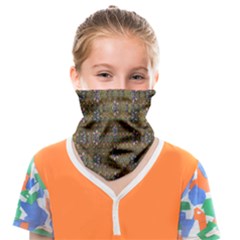 Sunflowers Seed In Harmony With Tropical Flowers Face Covering Bandana (kids) by pepitasart