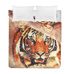 Tiger-portrait-art-abstract Duvet Cover Double Side (full/ Double Size) by Jancukart