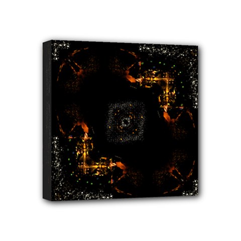 Abstract-animated-ornament-background-fractal-art- Mini Canvas 4  x 4  (Stretched)