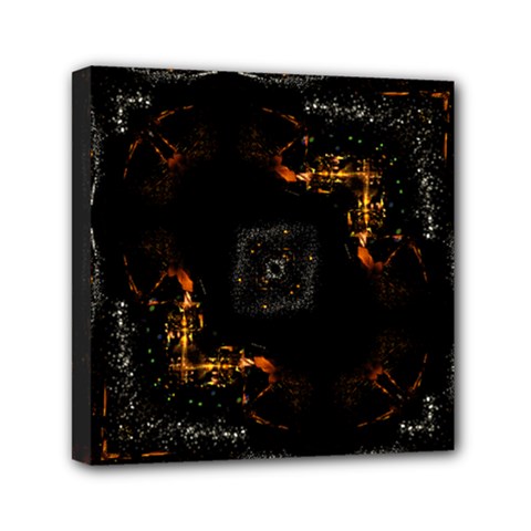 Abstract-animated-ornament-background-fractal-art- Mini Canvas 6  x 6  (Stretched)