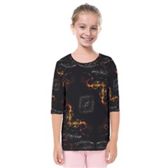 Abstract-animated-ornament-background-fractal-art- Kids  Quarter Sleeve Raglan Tee