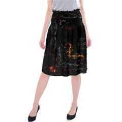 Abstract-animated-ornament-background-fractal-art- Midi Beach Skirt