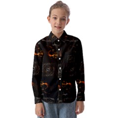 Abstract-animated-ornament-background-fractal-art- Kids  Long Sleeve Shirt