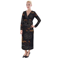 Abstract-animated-ornament-background-fractal-art- Velvet Maxi Wrap Dress