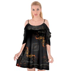 Abstract-animated-ornament-background-fractal-art- Cutout Spaghetti Strap Chiffon Dress