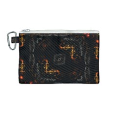 Abstract-animated-ornament-background-fractal-art- Canvas Cosmetic Bag (Medium)