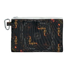 Abstract-animated-ornament-background-fractal-art- Canvas Cosmetic Bag (Large)