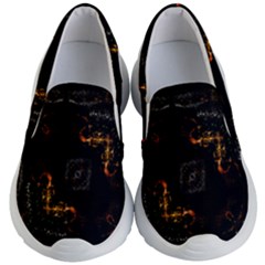 Abstract-animated-ornament-background-fractal-art- Kids Lightweight Slip Ons