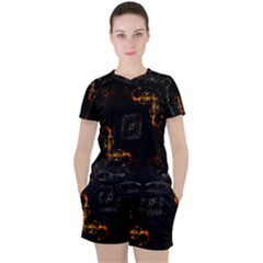 Abstract-animated-ornament-background-fractal-art- Women s Tee and Shorts Set