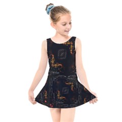 Abstract-animated-ornament-background-fractal-art- Kids  Skater Dress Swimsuit