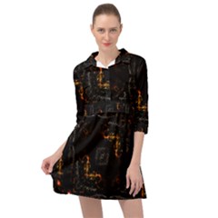 Abstract-animated-ornament-background-fractal-art- Mini Skater Shirt Dress