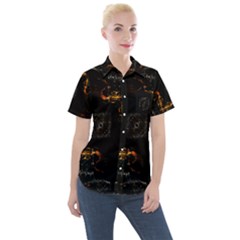 Abstract-animated-ornament-background-fractal-art- Women s Short Sleeve Pocket Shirt