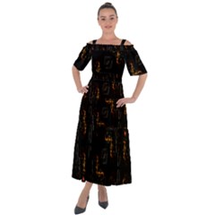 Abstract-animated-ornament-background-fractal-art- Shoulder Straps Boho Maxi Dress 