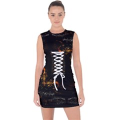 Abstract-animated-ornament-background-fractal-art- Lace Up Front Bodycon Dress