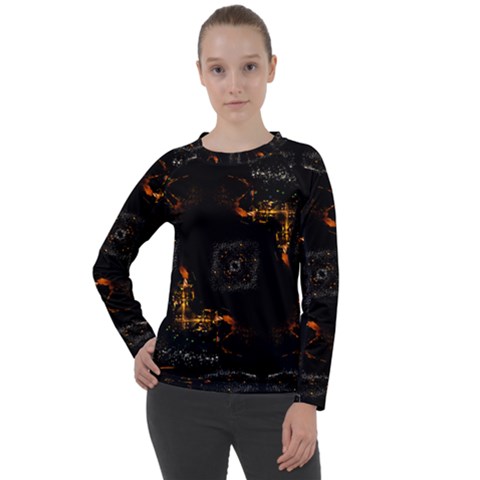 Abstract-animated-ornament-background-fractal-art- Women s Long Sleeve Raglan Tee by Jancukart