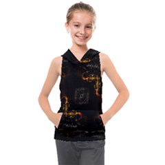 Abstract-animated-ornament-background-fractal-art- Kids  Sleeveless Hoodie