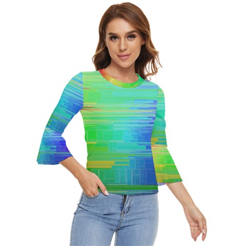 Colors-rainbow-chakras-style Bell Sleeve Top by Jancukart