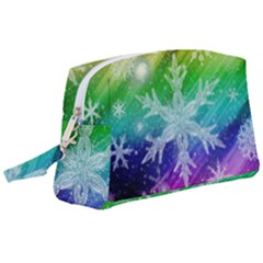 Christmas-snowflake-background Wristlet Pouch Bag (large)