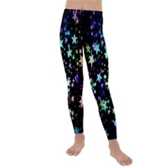 Christmas-star-gloss-lights-light Kids  Lightweight Velour Leggings by Jancukart