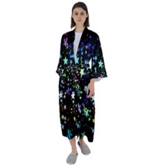 Christmas-star-gloss-lights-light Maxi Satin Kimono by Jancukart