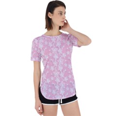 Pink-floral-background Perpetual Short Sleeve T-shirt by Jancukart