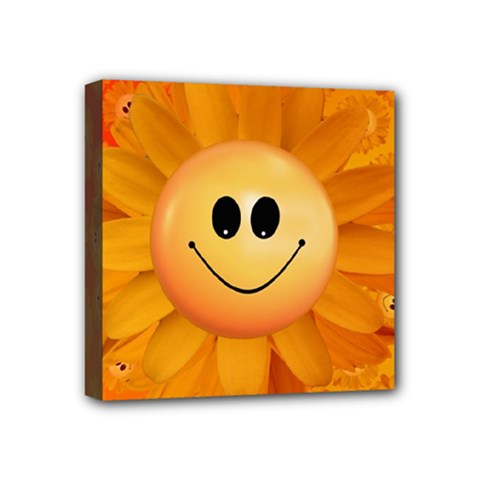 Sun-sunflower-joy-smile-summer Mini Canvas 4  X 4  (stretched) by Jancukart