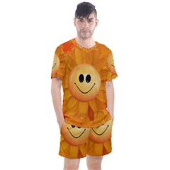 Sun-sunflower-joy-smile-summer Men s Mesh Tee and Shorts Set